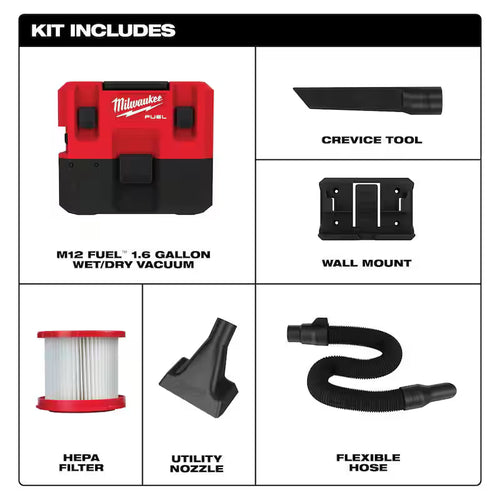 12-Volt Cordless 1.6 Gal. Wet/Dry Vacuum and Filter Q948720
