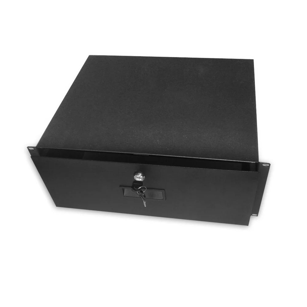Black 4U Locking Storage Drawer Shelf J257