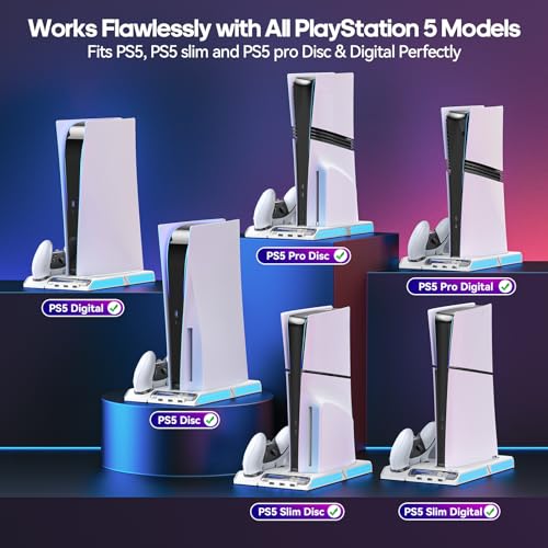 PS5 Cooling Station with 4-Level Fan and 9 RGB Modes Z33120