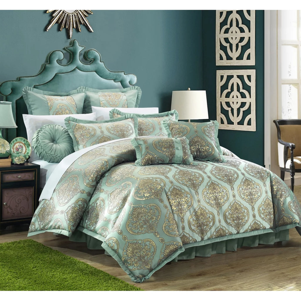 9 Piece Jacquard Comforter Set R256467