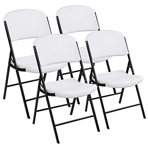 Folding Heavy Duty Plastic Chair 4-Pack White B664432