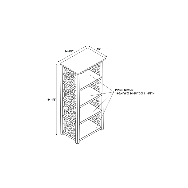 Antique White Wood Bookcase Y375