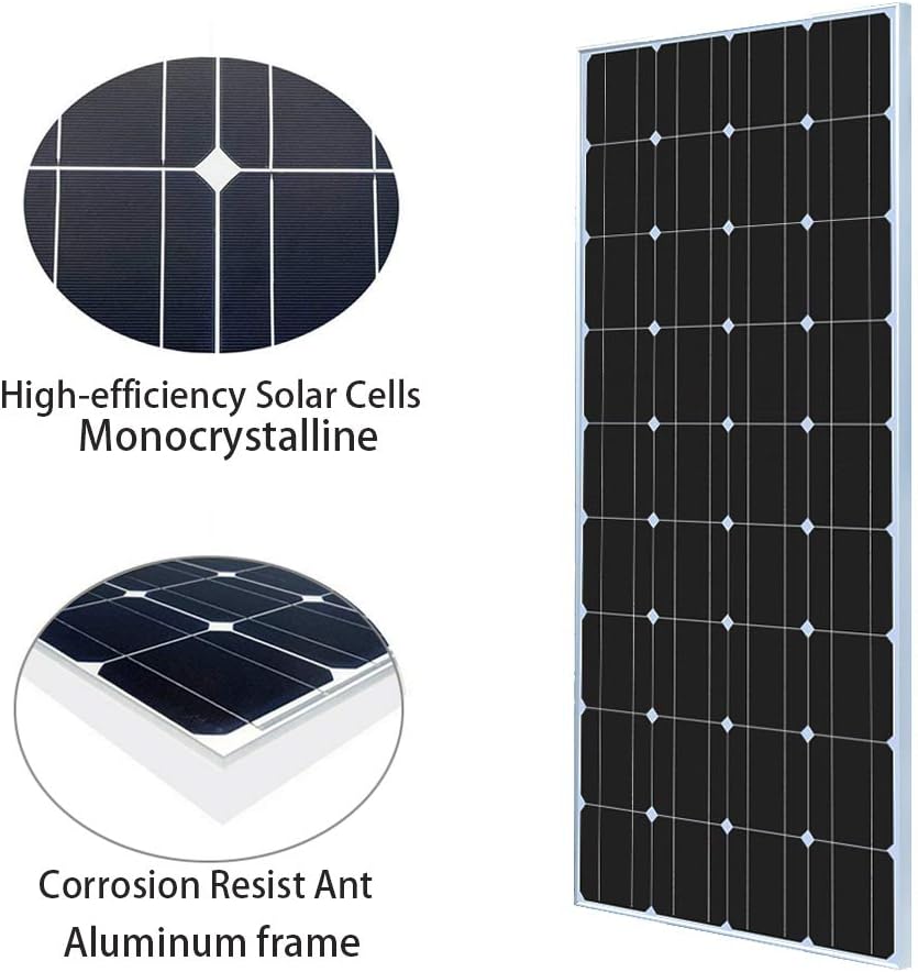 100W 12V Monocrystalline Solar Panel Kit with Charge Controller T84642