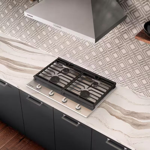 4-Burner Gas Cooktop in Black Stainless Steel O22936