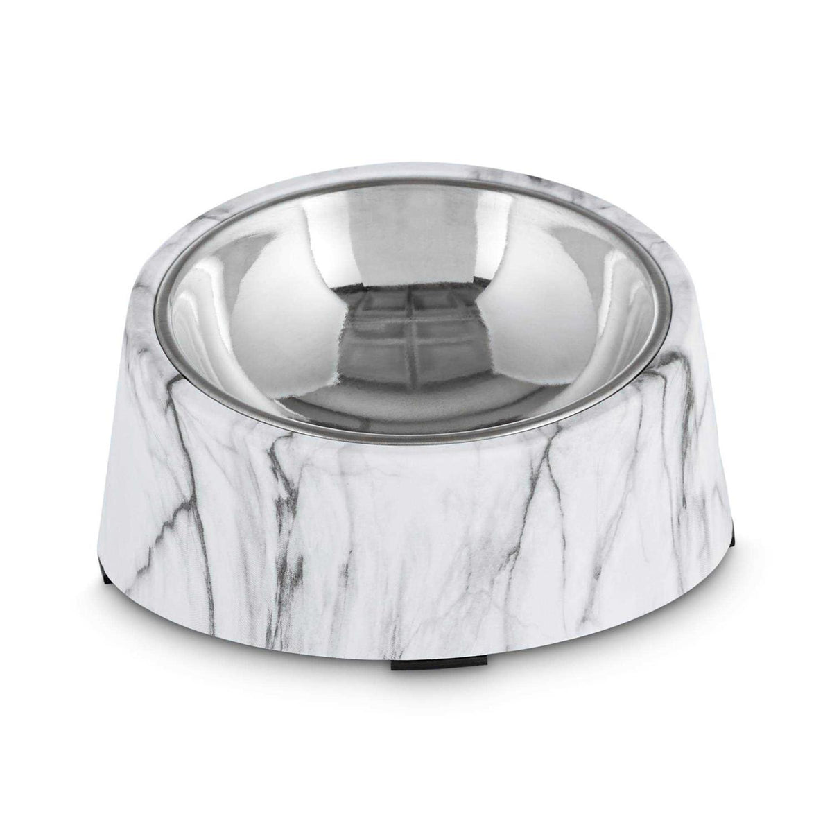 Marble-Print Stainless-Steel Dog Bowl Set B3545