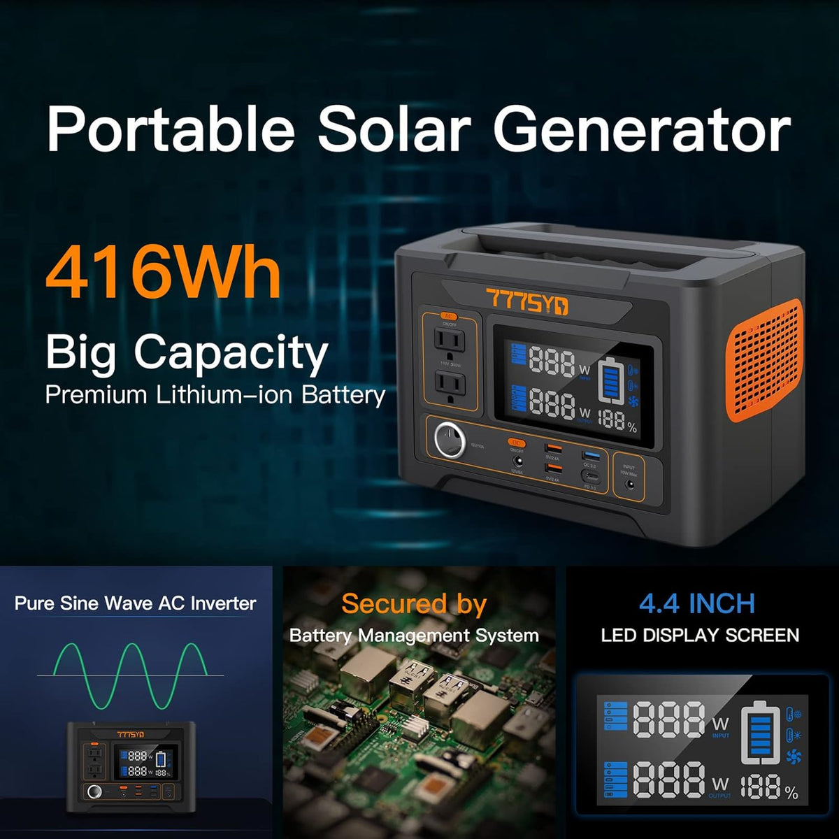 Portable Power Station 300W 416Wh Lithium Battery Pack L608972