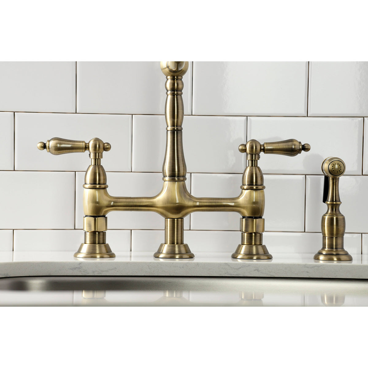 Kitchen Bridge Faucet with Brass Sprayer C79861