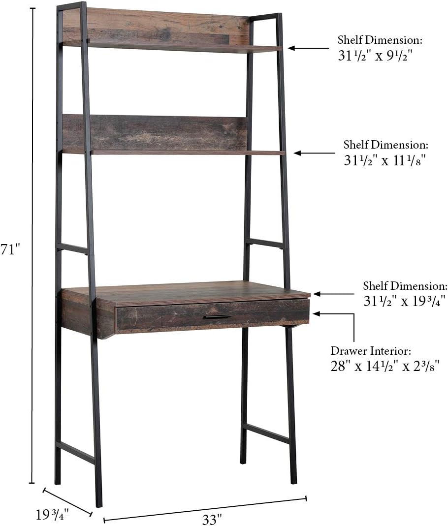 Ladder Bookcase with Desk O150257