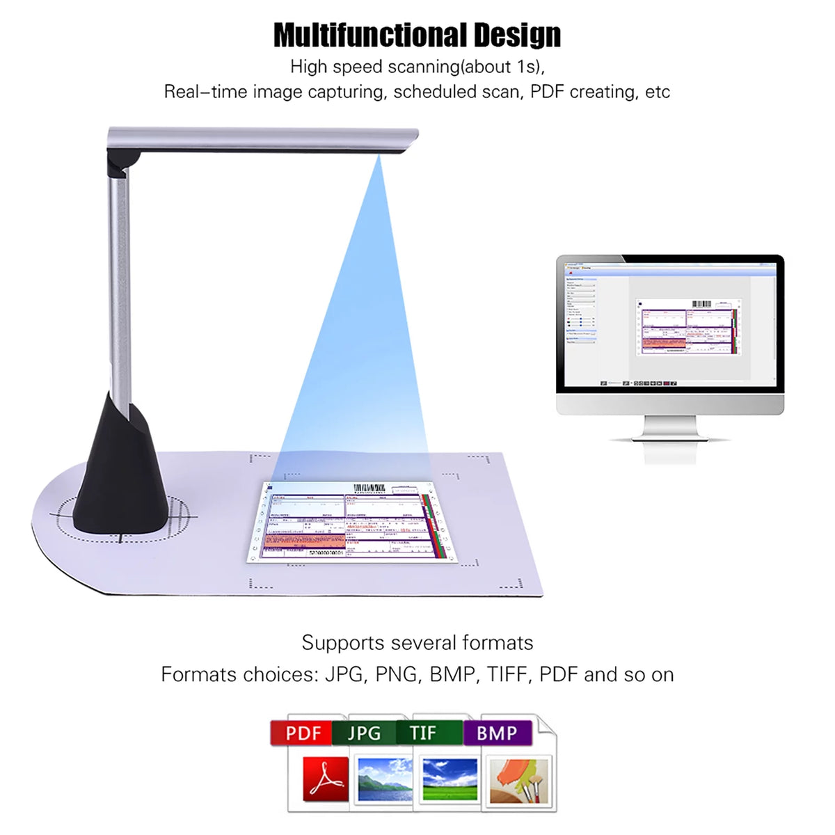 Portable A4 USB Document Camera Scanner with OCR T38518