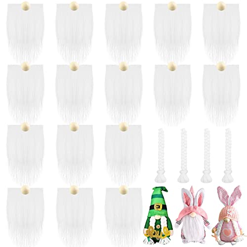 20 Pieces Christmas Gnome Beards Pre-Cut Faux Fur H273