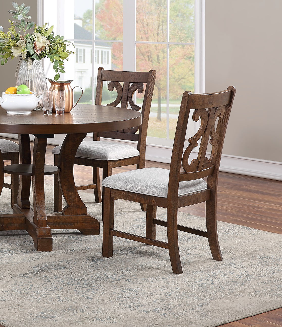 Set of 2 Wooden Cushion Seat Chairs B403