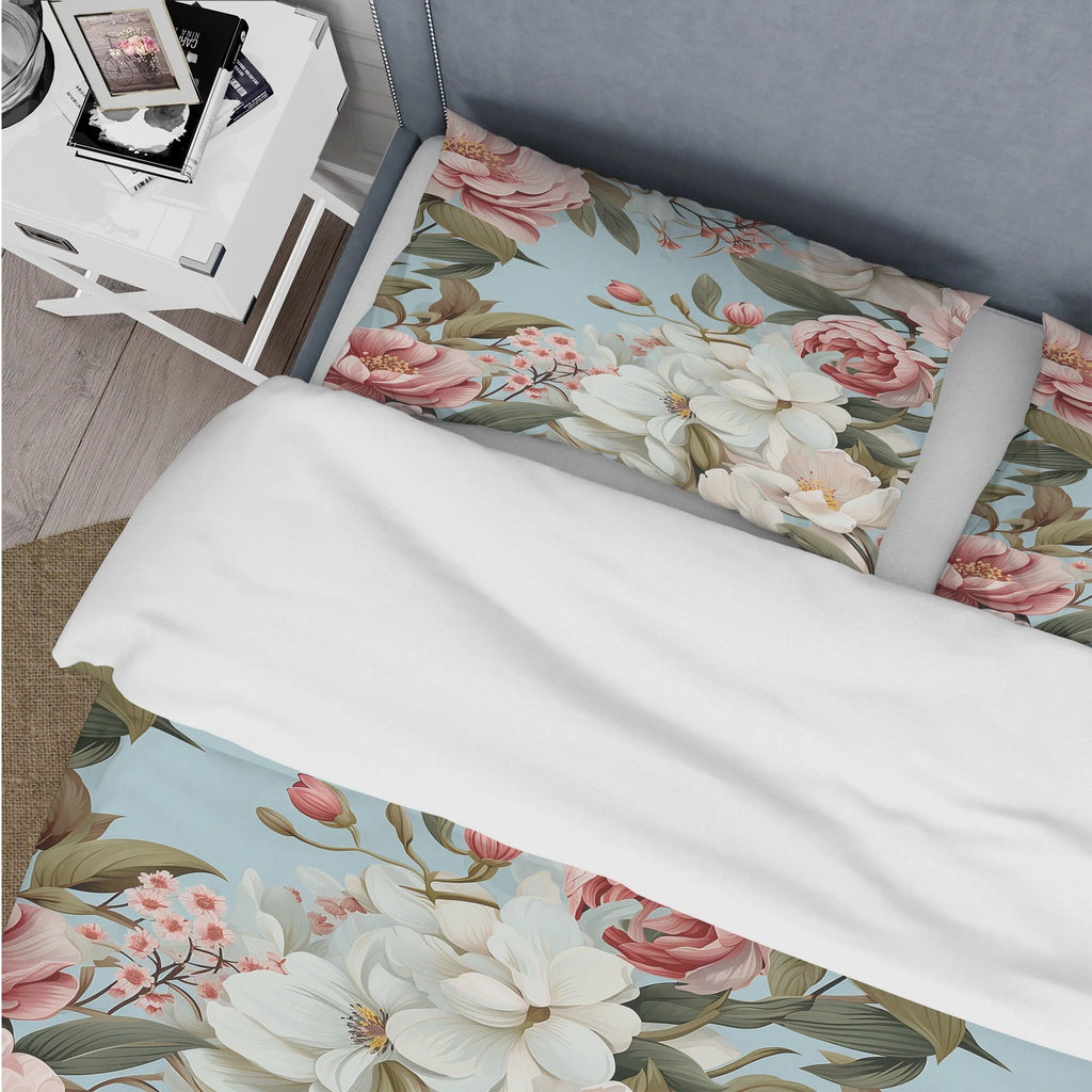Floral Bedding Coverlet Set with 2 Shams H218