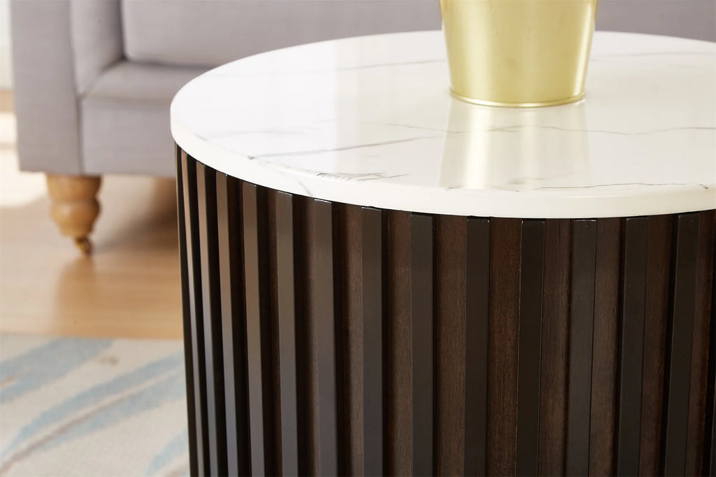 Round Coffee Table with Storage, Black G989