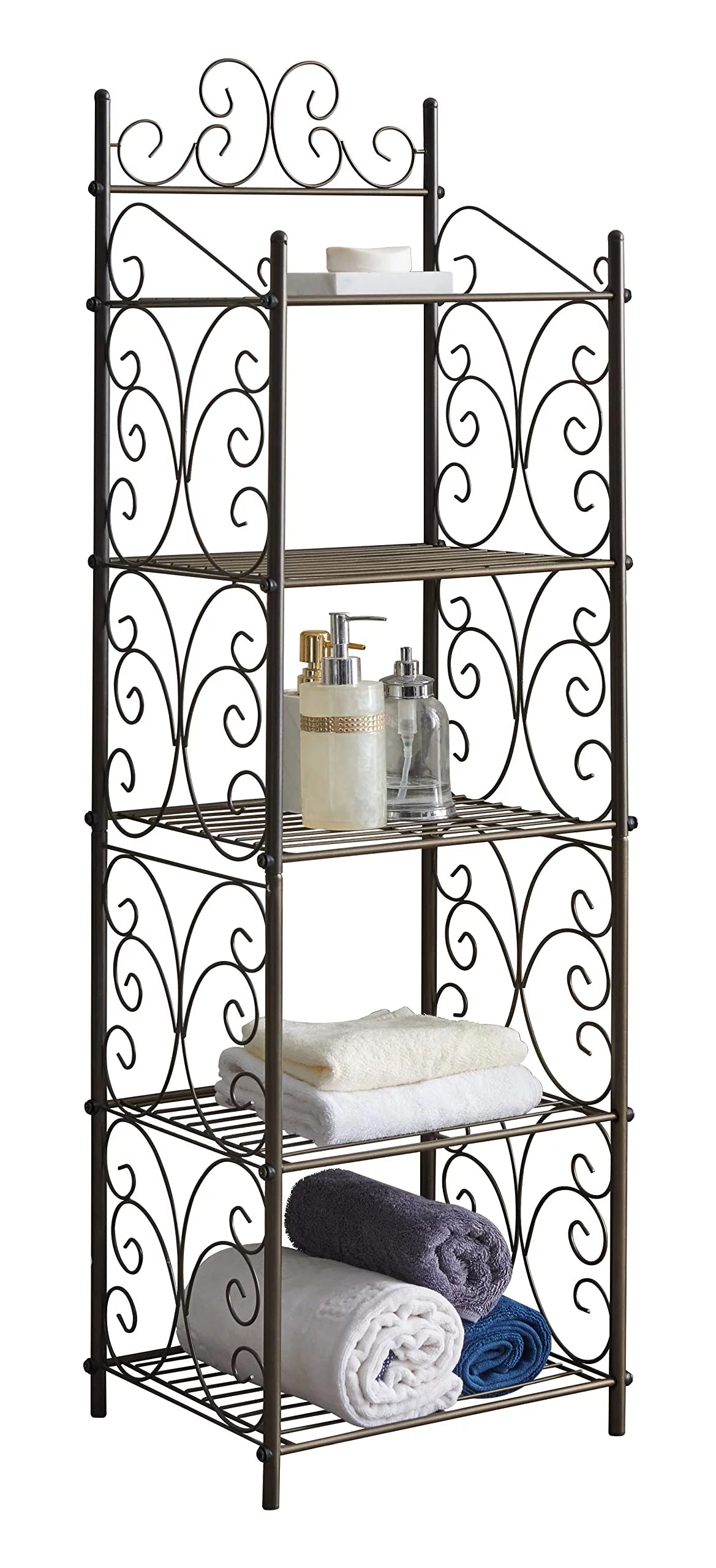 5 Tier Metal Kitchen Bathroom Storage Shelving Unit D81620