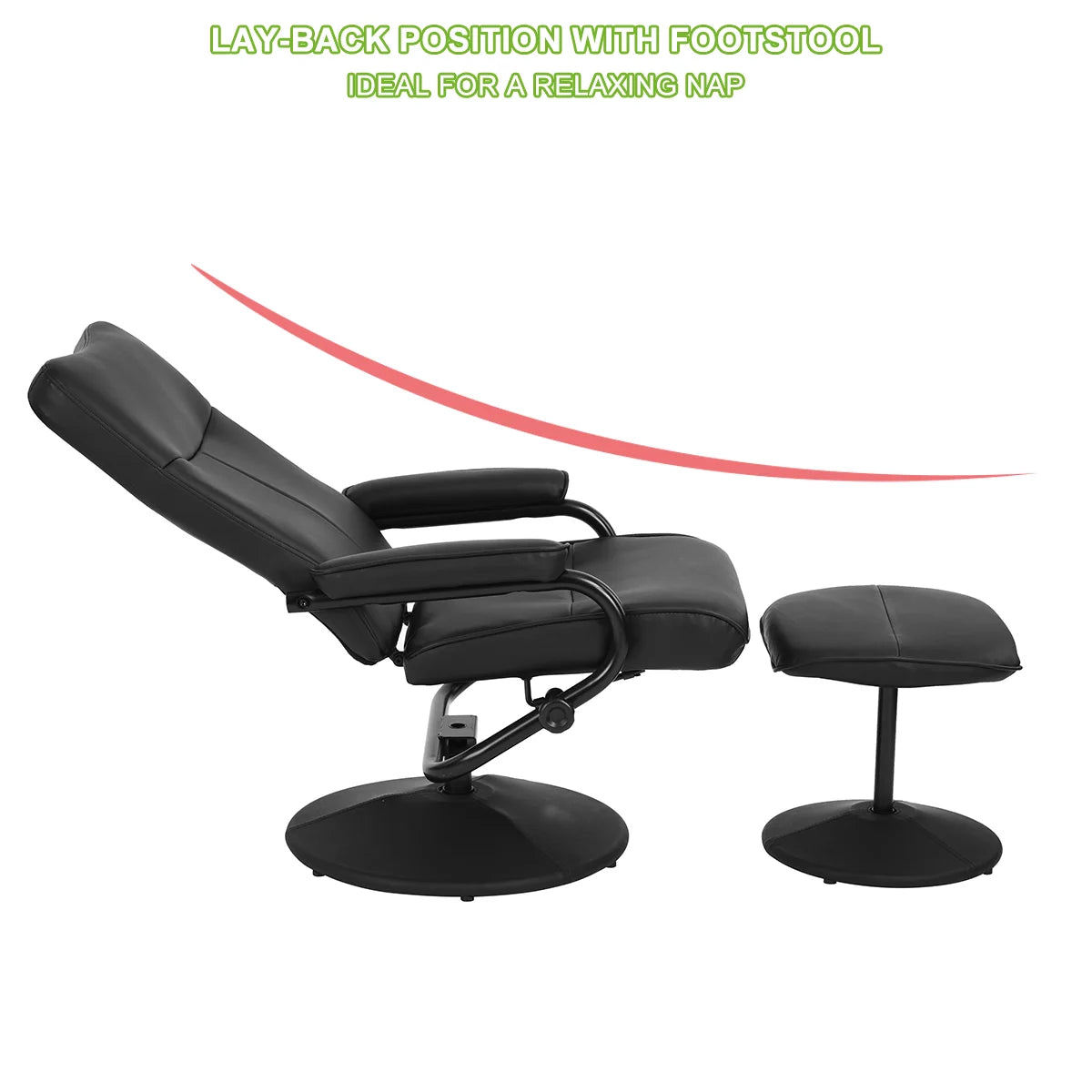 Black Leather Recliner L7693