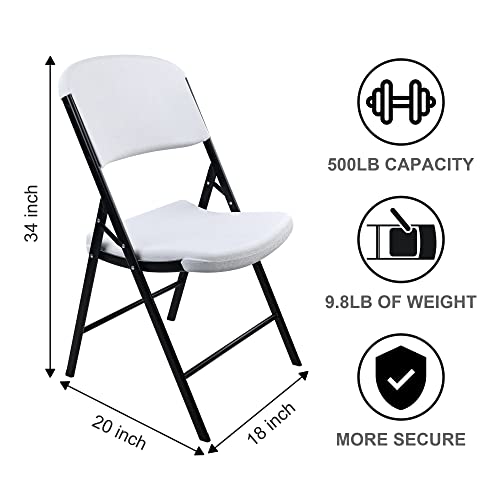 Folding Heavy Duty Plastic Chair 4-Pack White B664432