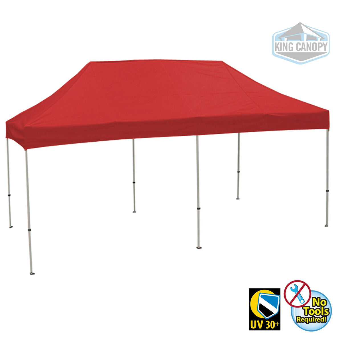 10 x 20 ft. White Frame Pop Up Tent with Red Cover P2623