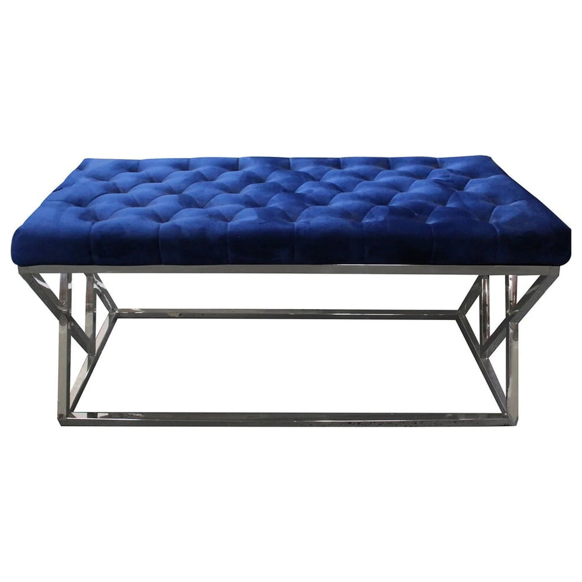 Blue Velvet Upholstered Bench P77282