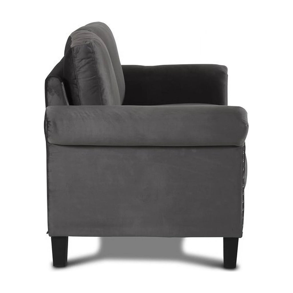 Gray Polyester Fabric Loveseat U85700