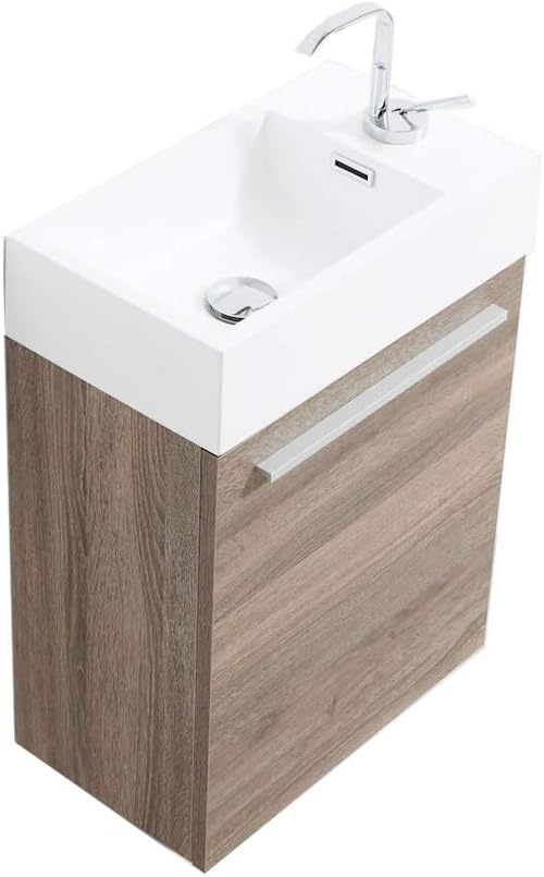 18 Inch Oak Bathroom Vanity with Sink C583
