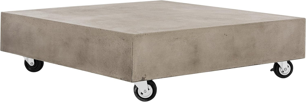 Dark Grey Concrete Coffee Table with Caster Wheels B220