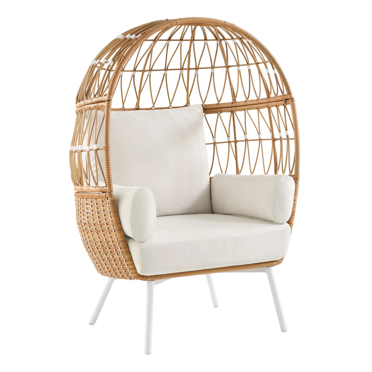 White Wicker Egg Chair K96894
