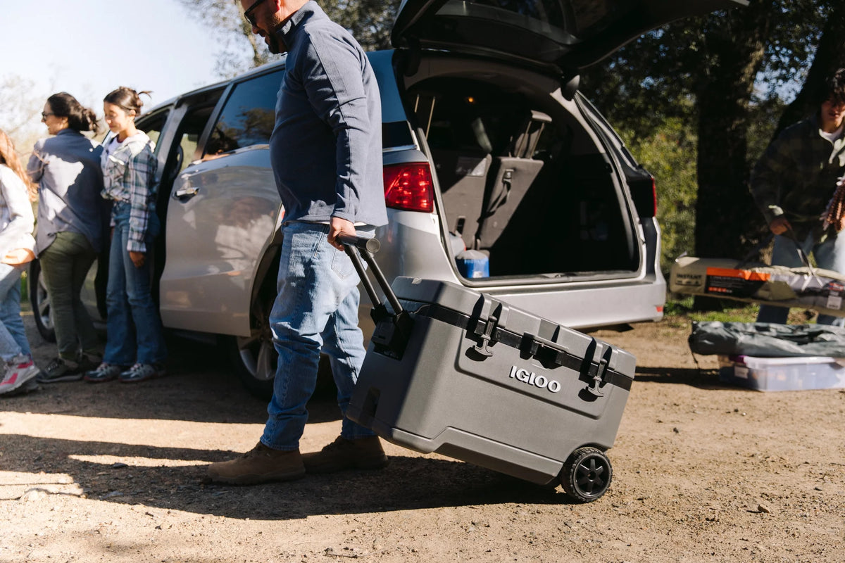 72 Quart Ice Chest Cooler with Wheels Gray W832