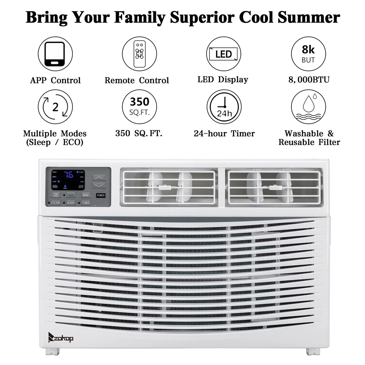 Ultra Quiet 8000 BTU Window Air Conditioner S678028