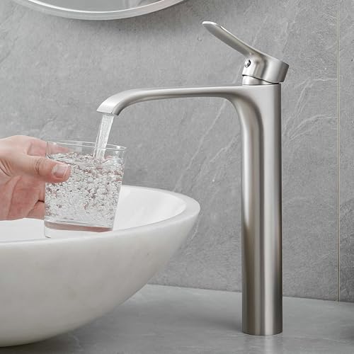 Brushed Nickel Single Handle Waterfall Vessel Sink Faucet N944