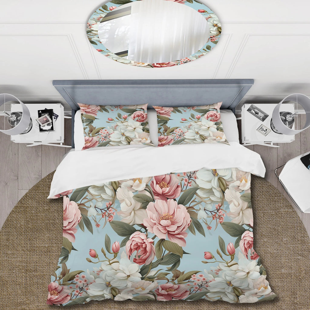 Floral Bedding Coverlet Set with 2 Shams H218