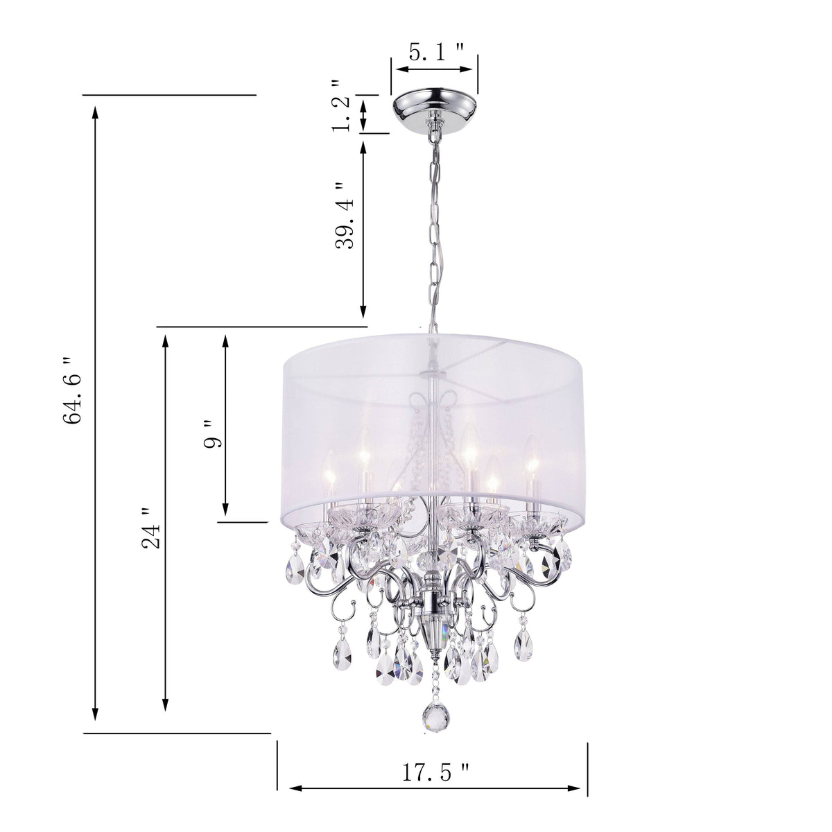 6-Light Candle Style Chandelier A678
