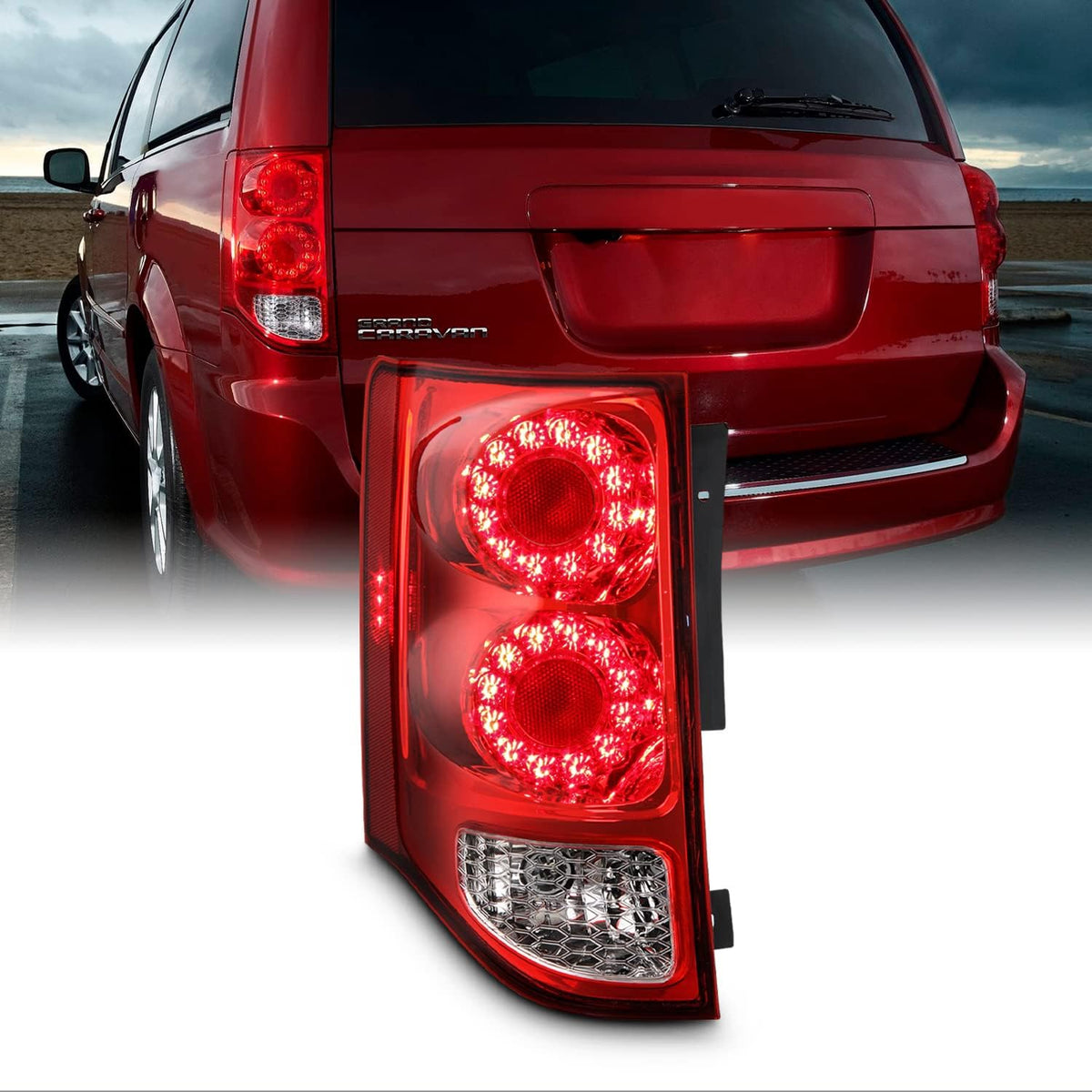 Chrome Red Clear Tail Brake Lights with Turn Signal I434425