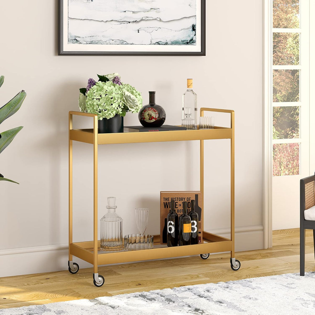 Satin Nickel Bar Kitchen Cart K258