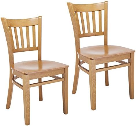 Natural Wood Seat Side Chair Set of 2 M826