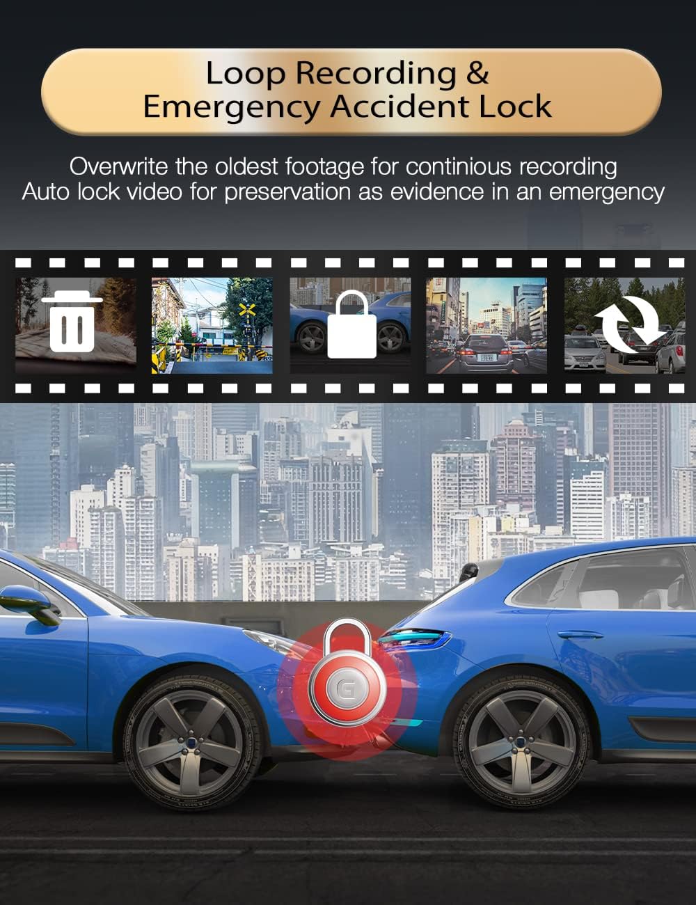 2.5K Mirror Dash Cam with Touch Screen N694