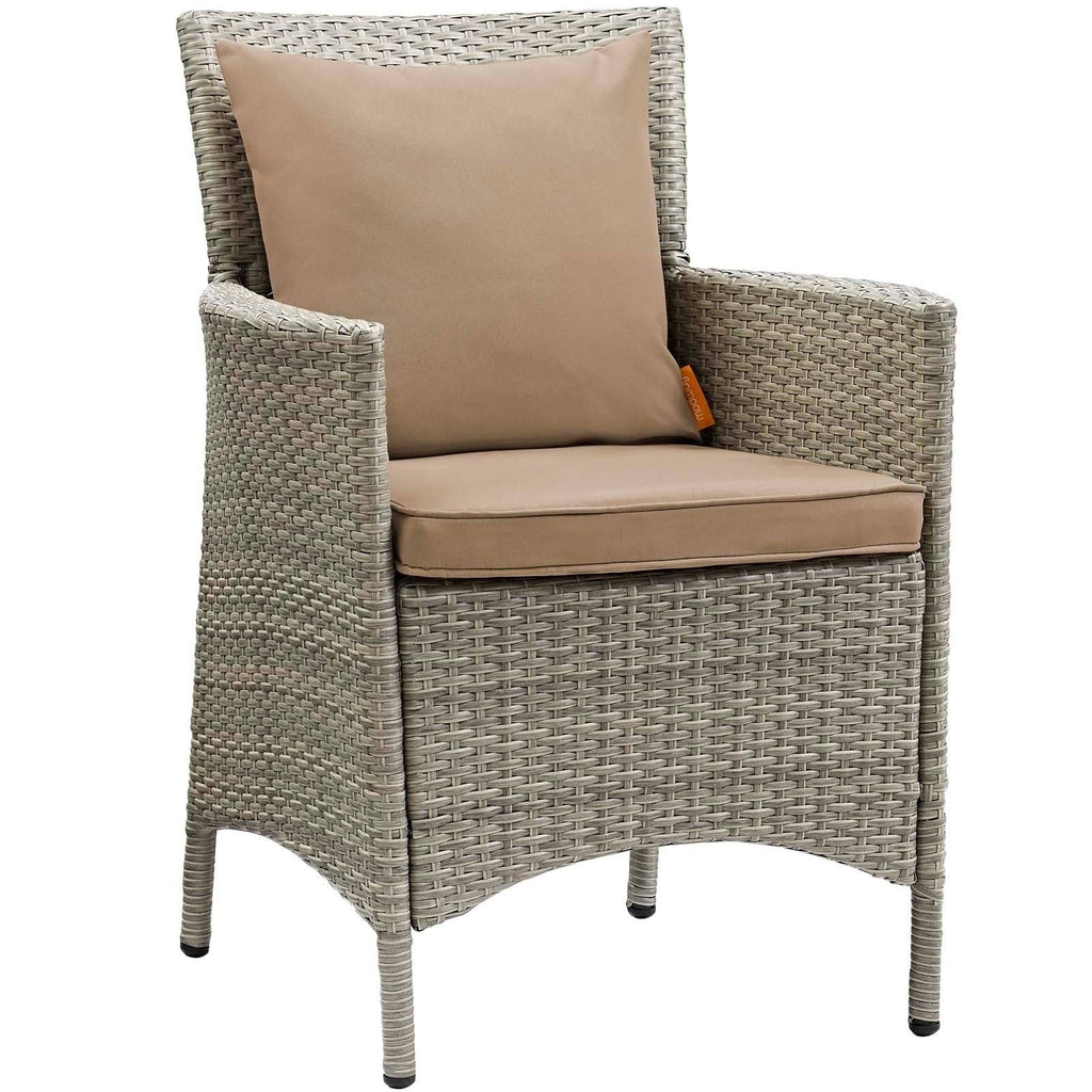 Beige Wicker Rattan Dining Armchair H251986