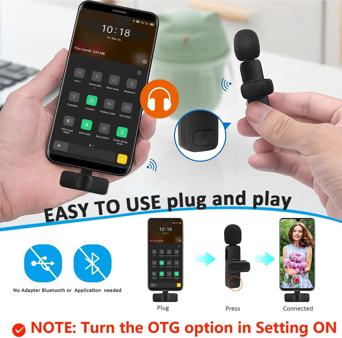 Wireless Lavalier Microphone with USB C Interface J15293
