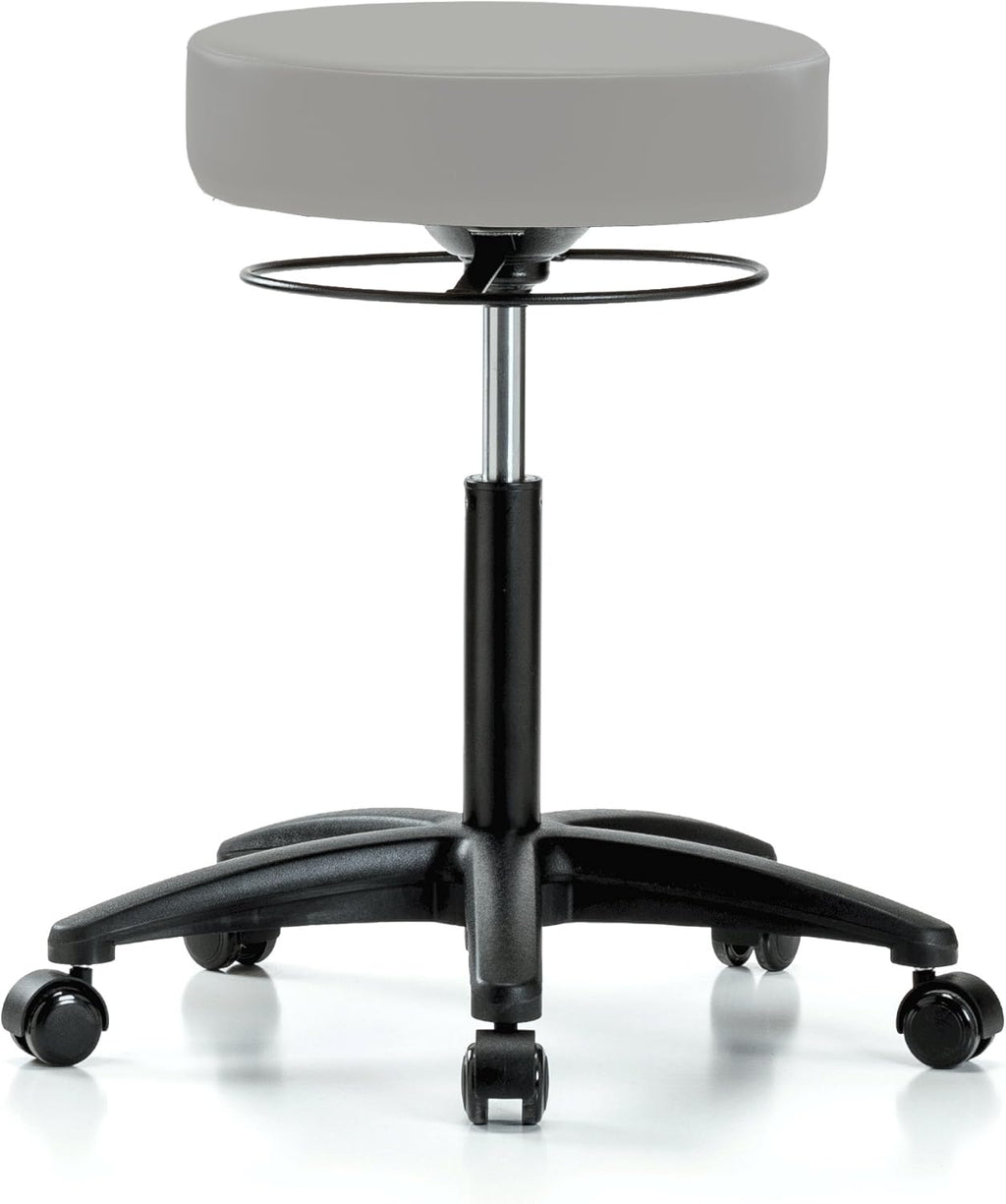 Black Vinyl Rolling Adjustable Salon Stool X93467