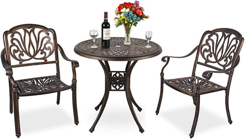 3 Piece Cast Aluminum Bistro Table Set H41046