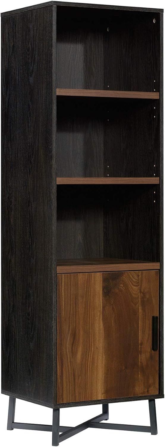 Brew Oak Finish Bookcase with Door F958