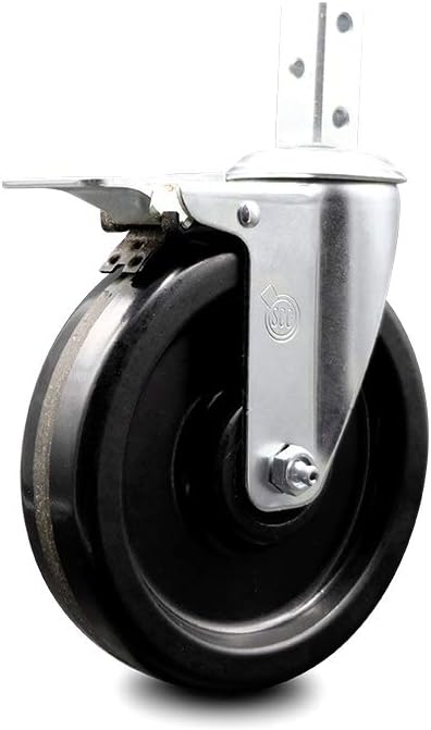 Swivel Square Stem Caster Set 4 with Black Phenolic Wheel F4786