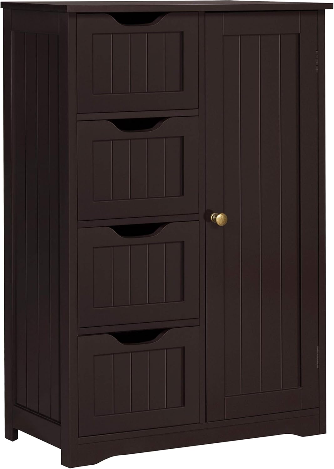 Gray 4 Drawer Bathroom Floor Cabinet W65883