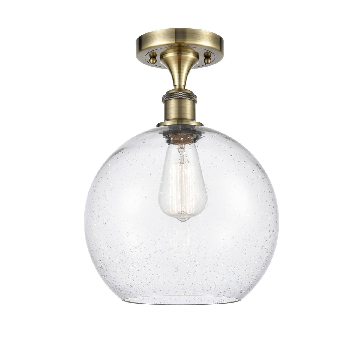 1 Light Semi-Flush Mount in Antique Brass K5300