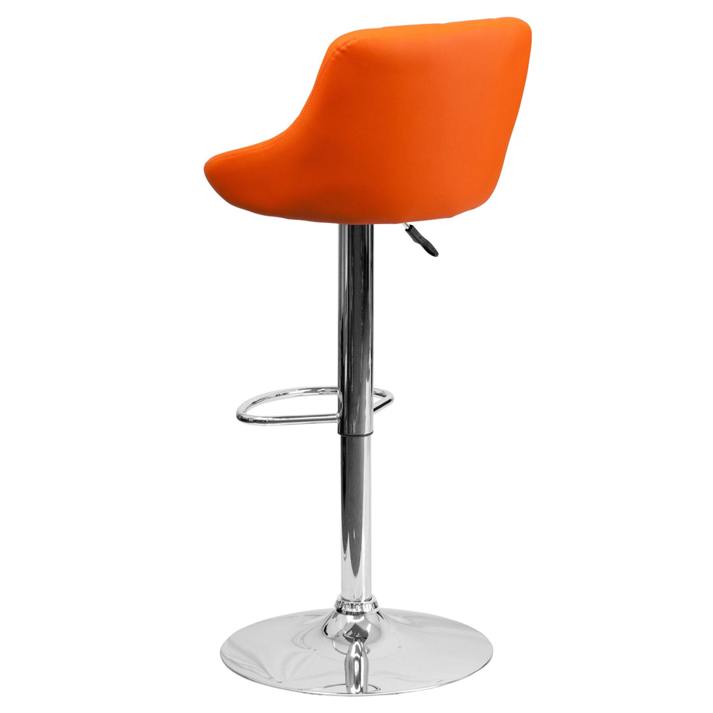 Green Adjustable Height Vinyl Barstool with Chrome Base H426