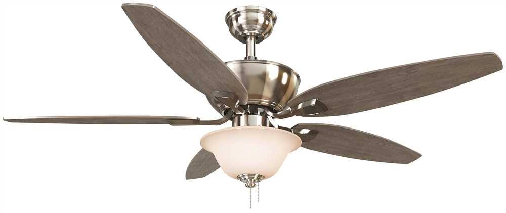 52 in. LED Indoor Ceiling Fan with Light Kit Brushed Nickel Y79682