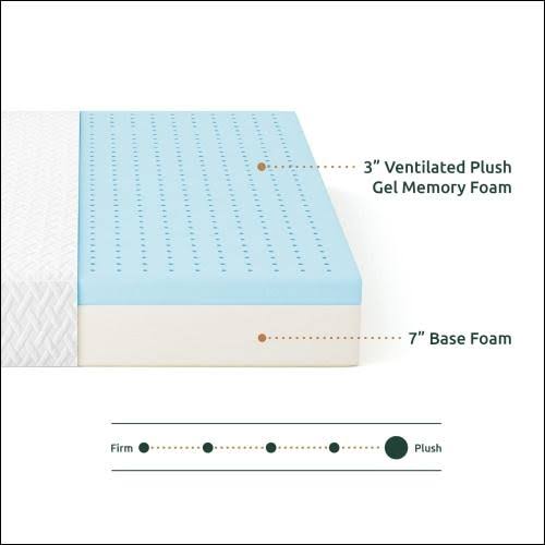 10 inch Gel Memory Foam Mattress California King White F466649