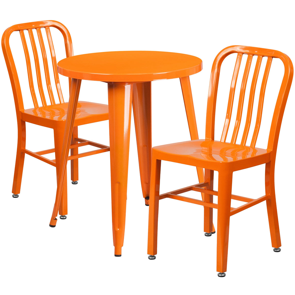 Red Metal Indoor-Outdoor Table Set with 2 Chairs A193