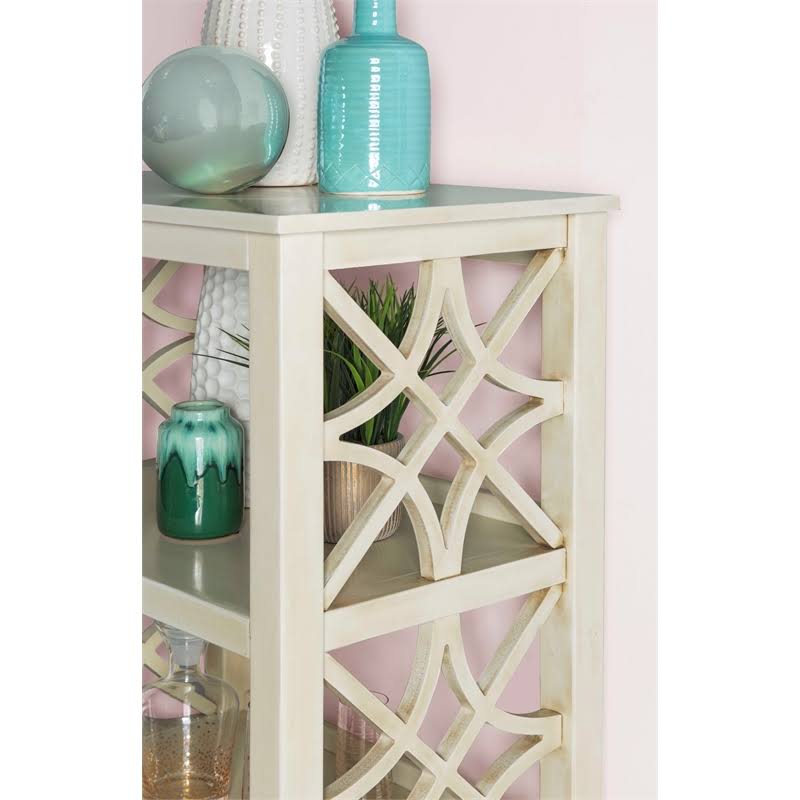 Antique White Wood Bookcase Y375