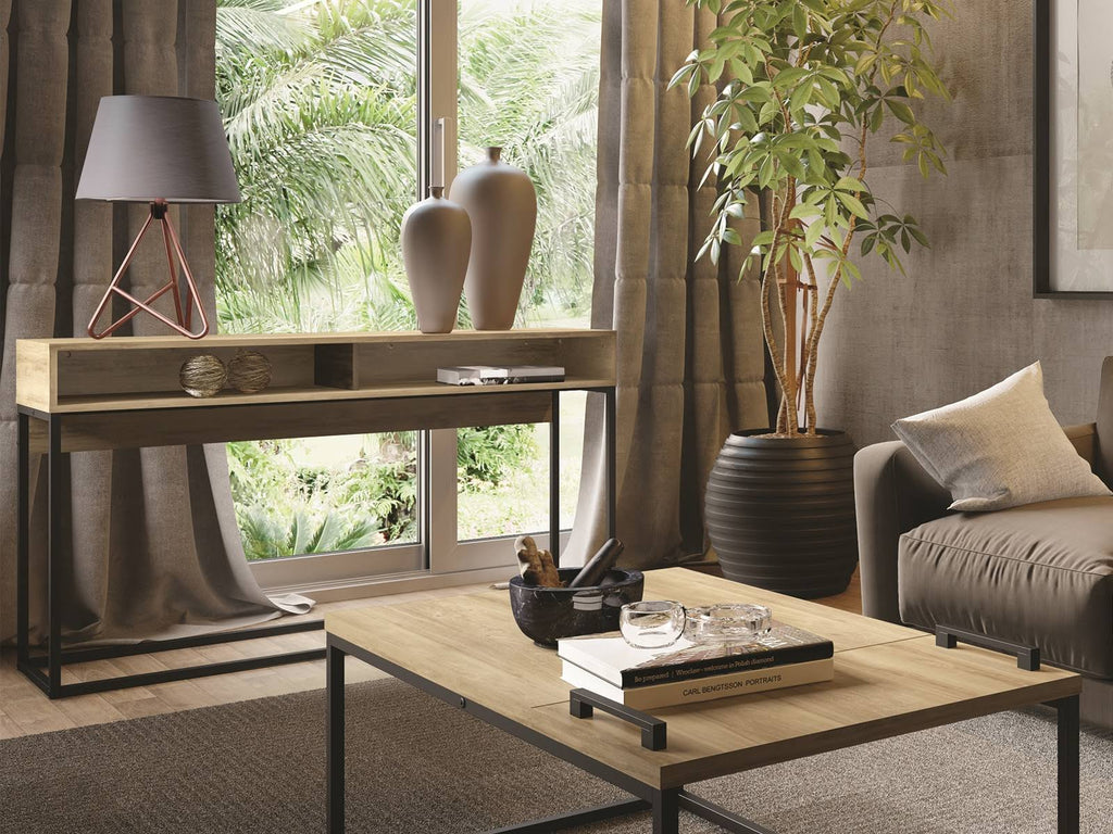Console Table with Black Metal Frame U83560