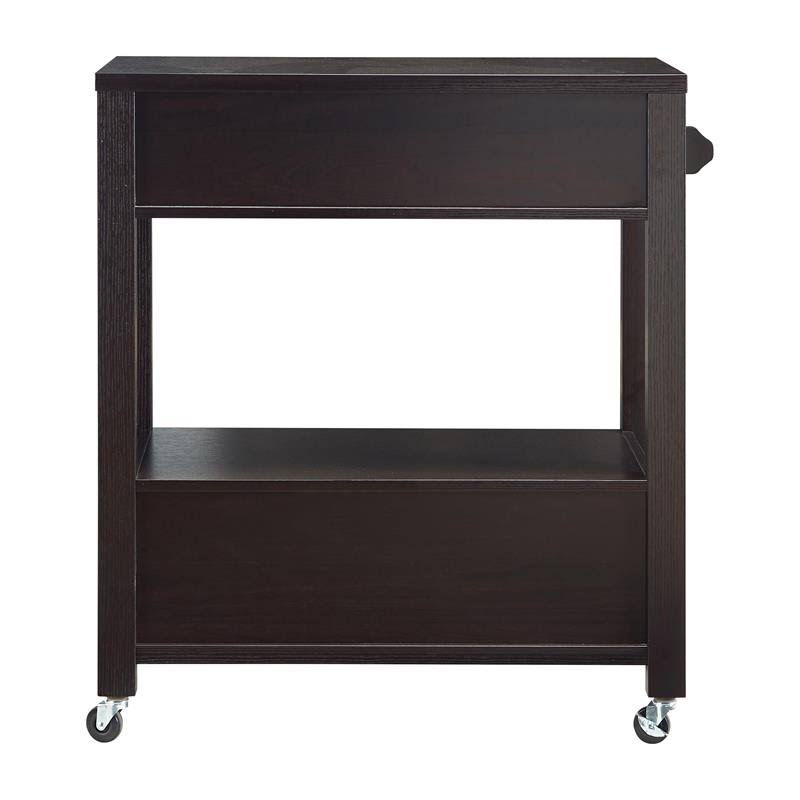 Contemporary Wood 2-Drawer Kitchen Cart T300